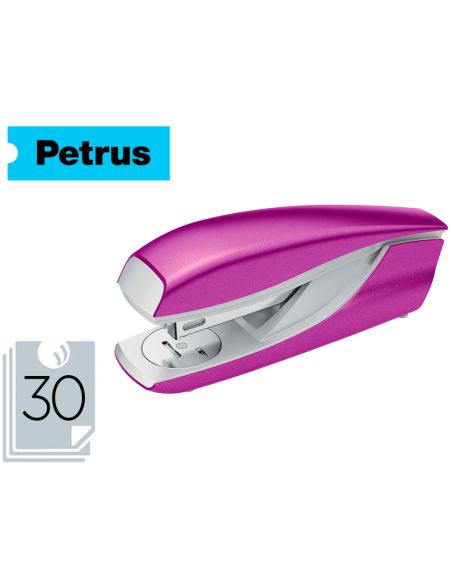 Grapadora Petrus Mod 635 Petrus Wow Purpura Metalizada Capacidad 30 Hojas