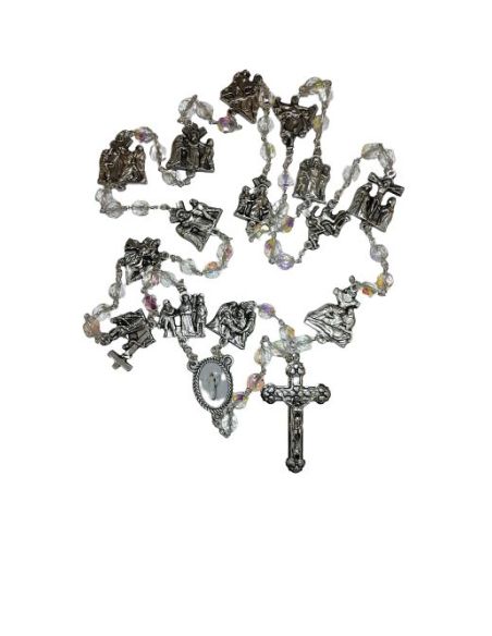 Rosario Estaciones Del Via Ccrucis Cristal Transparente