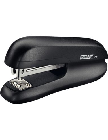 Grapadora Rapid F6 Plastico Abs Color Negro Capacidad 20 Hojas Usa Grapas 24/6 Y 26/6