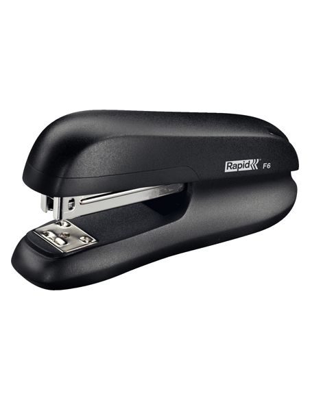 Grapadora Rapid F6 Plastico Abs Color Negro Capacidad 20 Hojas Usa Grapas 24/6 Y 26/6
