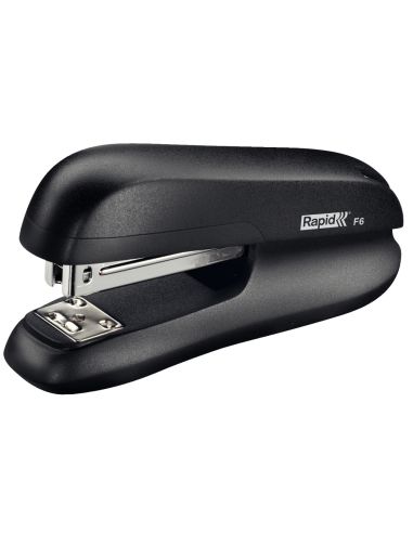 Grapadora Rapid F6 Plastico Abs Color Negro Capacidad 20 Hojas Usa Grapas 24/6 Y 26/6