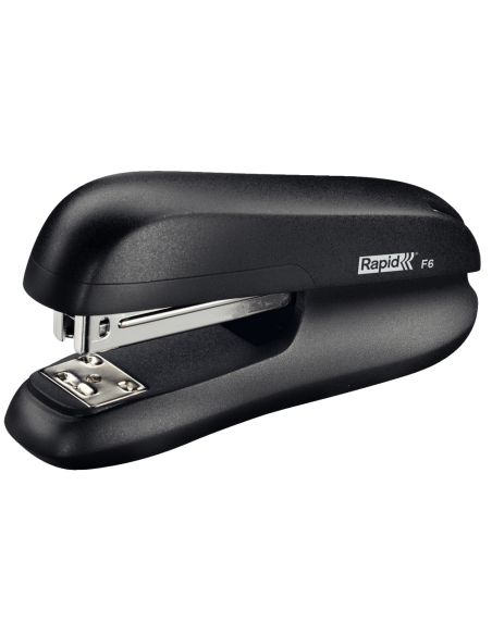 Grapadora Rapid F6 Plastico Abs Color Negro Capacidad 20 Hojas Usa Grapas 24/6 Y 26/6
