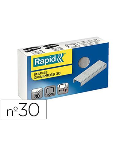 Grapas Rapid Omnipress 30 Galvanizadas Caja De 1000 Unidades