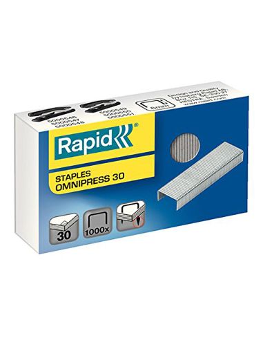 Grapas Rapid Omnipress 30 Galvanizadas Caja De 1000 Unidades