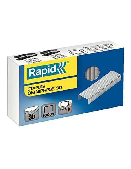 Grapas Rapid Omnipress 30 Galvanizadas Caja De 1000 Unidades