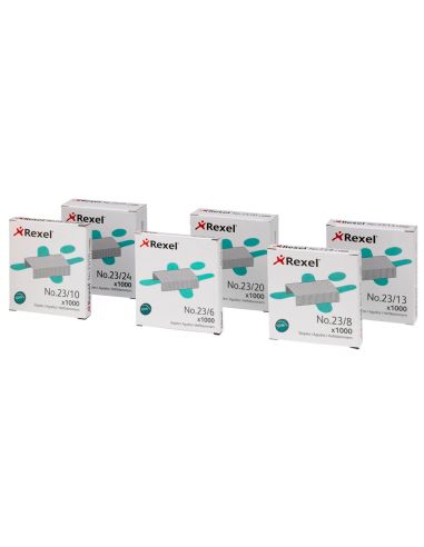 Grapas Rexel 23/8 Acero Caja De 1000 Unidades