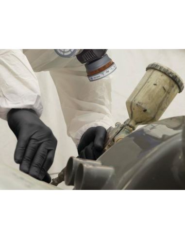 Guantes Deltaplus De Nitrilo Desechable Negro Caja De 100 Unidades Talla 9-10