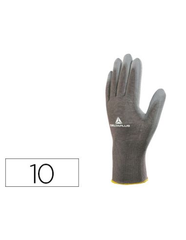 Guantes Deltaplus Poliester Antideslizante Lavable Especial Para Manipulacion Y Manutencion Gris Talla 10