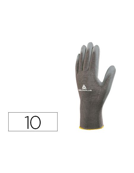 Guantes Deltaplus Poliester Antideslizante Lavable Especial Para Manipulacion Y Manutencion Gris Talla 10