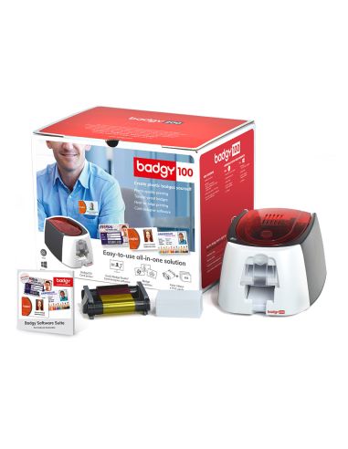Impresora De Tarjeta Badgy 100 Incluye Cinta 50 Tarjetas Y Programa Edicion Badge Studio