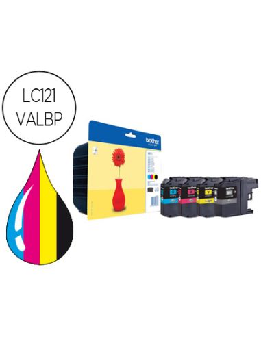 Ink-Jet Brother Dcp-J132W/152W/552Dw/752Dw Mfc-J470Dw/650Dw/870Dw Pack 4 Colores -300 Pag