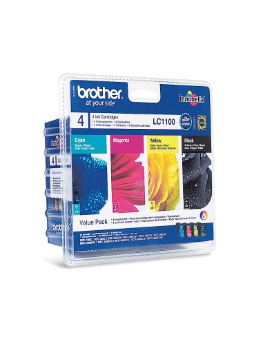 Ink-Jet Brother Lc-1100Valbp /M/Y/C Pack 4 Colores 450 Pagbk 325 Pag M/Y/C