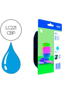 Ink-Jet Brother Lc221C Dcp-J562Dw / Mfc-J480Dw / 680Dw / 880Dw Cian 260 Paginas