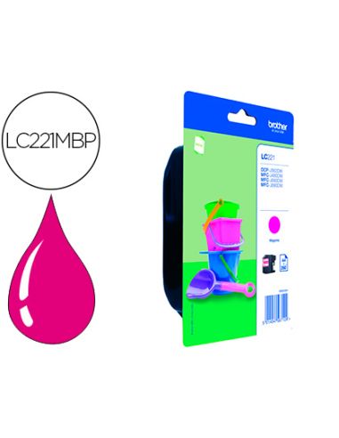 Ink-Jet Brother Lc221M Dcp-J562Dw / Mfc-J480Dw / 680Dw / 880Dw Magenta 260 Paginas