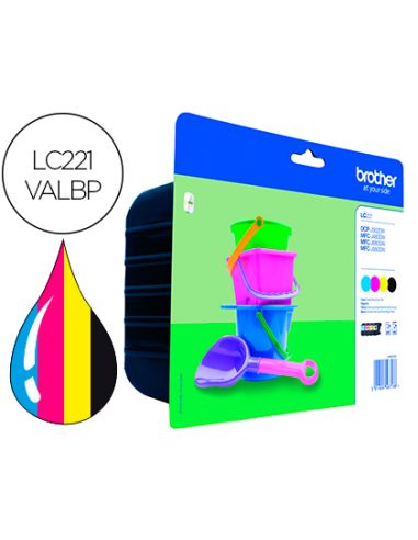 Ink-Jet Brother Lc221Val Dcp-J562Dw / Mfc-J480Dw / 680Dw / 880Dw Multipack 4 Colores Negro / Amarillo /