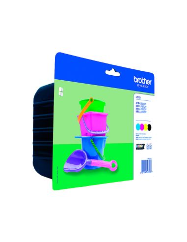 Ink-Jet Brother Lc221Val Dcp-J562Dw / Mfc-J480Dw / 680Dw / 880Dw Multipack 4 Colores Negro / Amarillo /