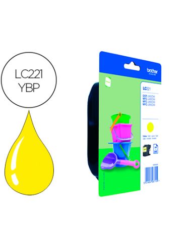 Ink-Jet Brother Lc221Y Dcp-J562Dw / Mfc-J480Dw / 680Dw / 880Dw Amarillo 260 Paginas