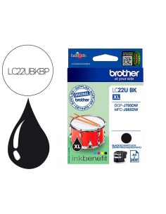 Ink-Jet Brother Lc22Ubk Xl Dcp-J785Dw / Dcp-J785Dwxl / Mfc-J985Dw / Mfc-J985Dw Negro 2.400 Pag