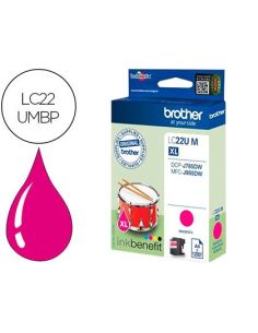 Ink-Jet Brother Lc22Umbp Xl Dcp-J785Dw / Dcp-J785Dwxl / Mfc-J985Dw / Mfc-J985Dw Magenta 1.200 Pag