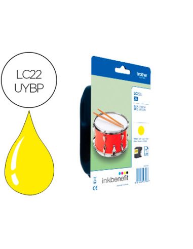 Ink-Jet Brother Lc22Uybp Xl Dcp-J785Dw / Dcp-J785Dwxl / Mfc-J985Dw / Mfc-J985Dw Amarillo 1.200 Pag