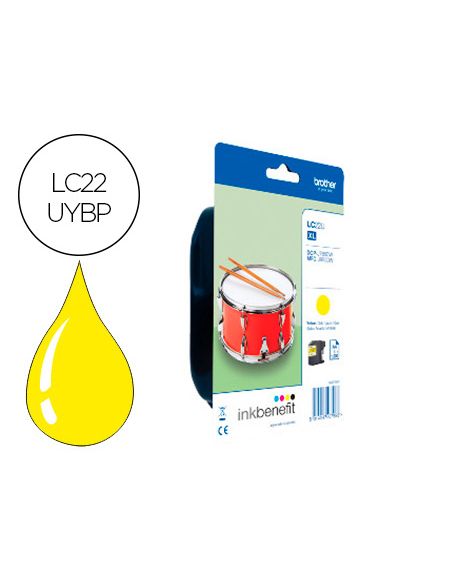 Ink-Jet Brother Lc22Uybp Xl Dcp-J785Dw / Dcp-J785Dwxl / Mfc-J985Dw / Mfc-J985Dw Amarillo 1.200 Pag