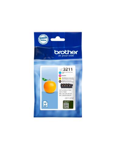 Ink-Jet Brother Lc3211 Dcp-J572 / Dcp-J772 / Dcp-J774 / Mfc-J890 / Mfc-J895 Paquete 4 Amarillo