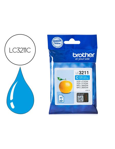 Ink-Jet Brother Lc3211C Dcp-J572 / Dcp-J772 / Dcp-J774 / Mfc-J890 / Mfc-J895 Cian 200 Pag