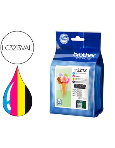 Ink-Jet Brother Lc3213 Dcp-J572 / Dcp-J772 / Mfc-J890Pack 4 Colores Negro Amarillo Cian Magenta