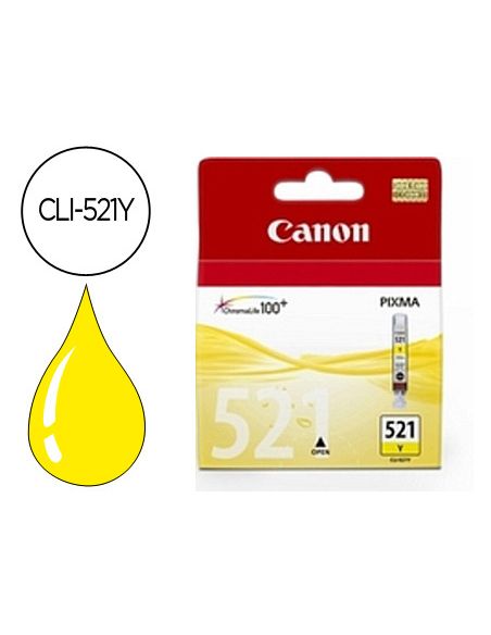 Ink-Jet Canon Cli-521Y Amarillo Pixma Mp620/630/980 Ip3600/4600