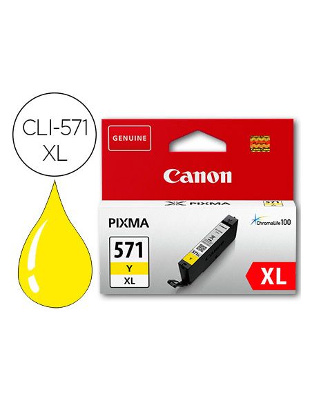 Ink-Jet Canon Cli-571Xl Pixma Mg6852 / Ts6050 / Ts8050 Amarillo 500 Pag