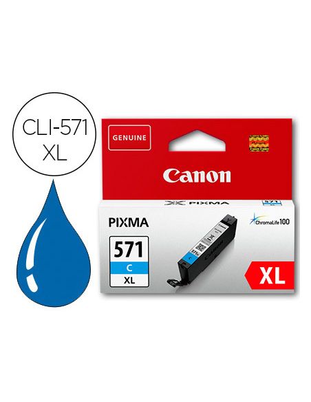 Ink-Jet Canon Cli-571Xl Pixma Mg6852 / Ts6050 / Ts8050 Cian 500 Pag