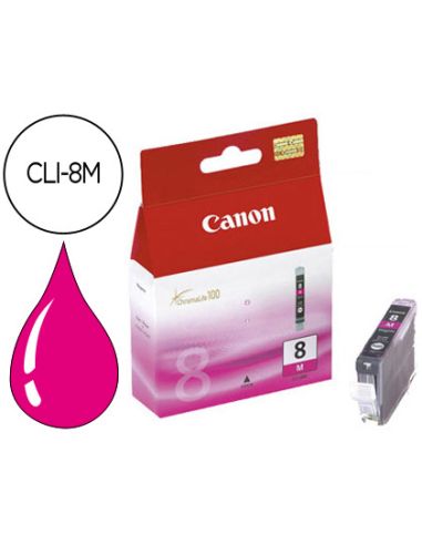 Ink-Jet Canon Ip3300 4200 4300 5200 5200R 5300 6600D 6700D, Mp500 530 600 800 810, Ix4000 Ix5000,Pro 9000-Magenta Cli-8