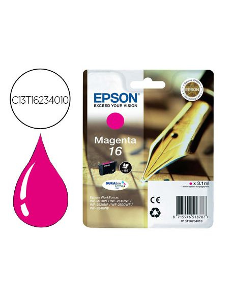 Ink-Jet Epson 16 Wf2010W Wf2510Wf Wf2520Nf Wf2530Wf Wf2540Wf Magenta 175 Pag