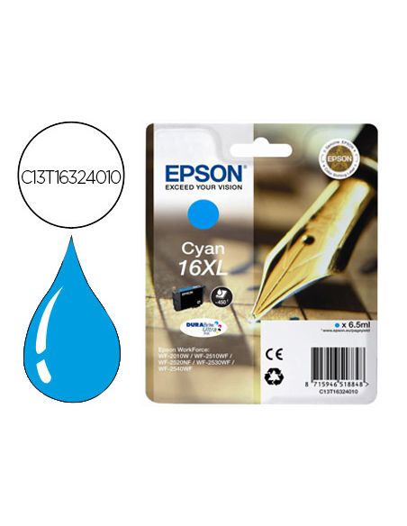 Ink-Jet Epson 16Xl Wf2010W Wf2510Wf Wf2520Nf Wf2530Wf Wf2540Wf Cian 450 Pag