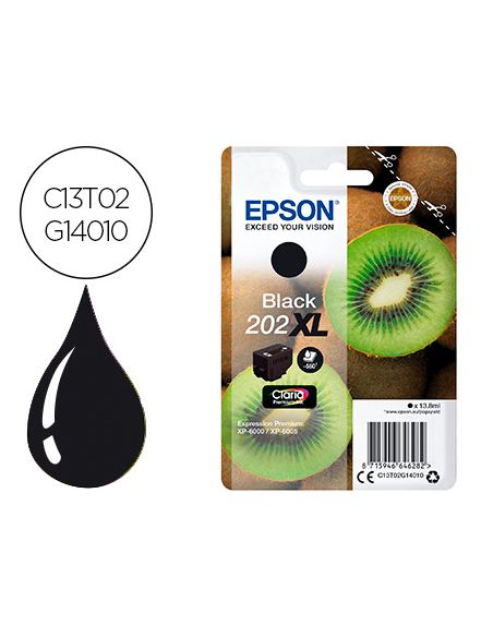 Ink-Jet Epson 202 Xl Xp-6000 / Xp-6005 / Xp-6100 / Xp-6105 Negro 550 Pag