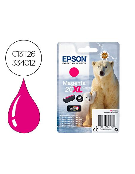 Ink-Jet Epson 26Xl Xp600 / 605 / 700 / 800 Magenta 700 Pag