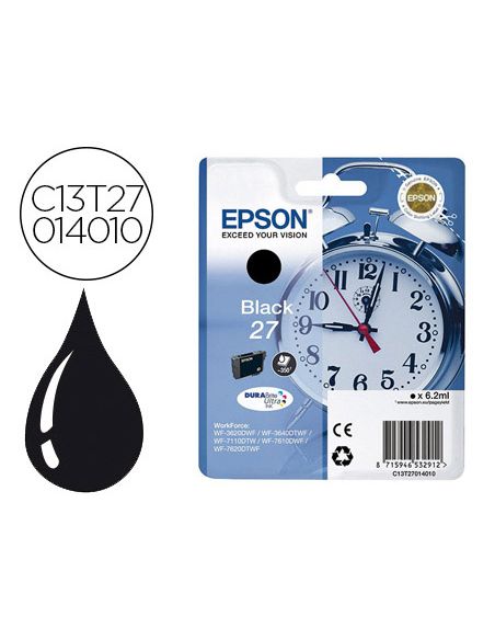 Ink-Jet Epson 27 Wf 3620 / 3640 / 7110 / 7610 / 7620 Negro 350 Pag