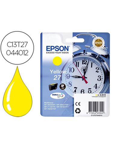 Ink-Jet Epson 27 Wf-3620 / 711 0 / 7610 / 7620 Amarillo 2.200 Pag