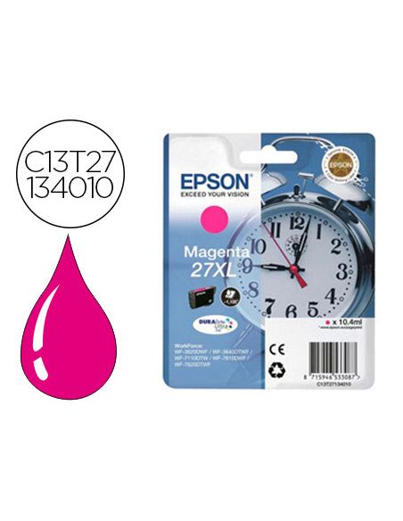 Ink-Jet Epson 27Xl T27134010 Wf-3620-40 / 7110 / 7610 / 7620 Magenta -1.100 Pag-