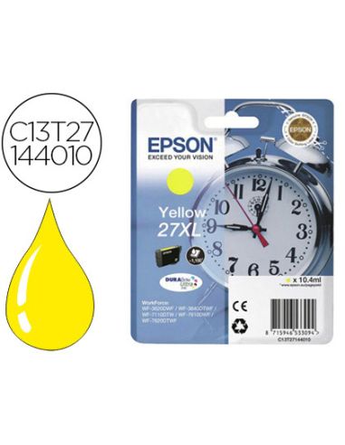 Ink-Jet Epson 27Xl Wf 3620 / 7110 / 7610 / 7620 Amarillo 1.100 Pag