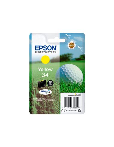 Ink-Jet Epson 34 Workforce Pro Wf-3720 / Wf-3720Dwf / Wf-3725Dwf Amarillo 300 Paginas