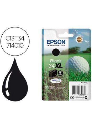 Ink-Jet Epson Work Force Pro Wf-3720Dwf/3725Dwf Negro 34Xl Durabrite Ultra Ink 1100 Paginas