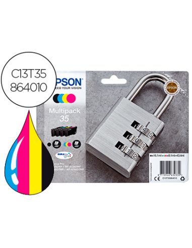 Ink-Jet Epson 35 T3586 Pro Wf-4720Dwf / 4725Dwf / 4730Dtwf / 4740Dtwf Multipack Negro Amarillo Cian Magenta