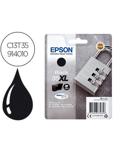 Ink-Jet Epson 35Xl T3591 Pro Wf-4720Dwf / 4725Dwf / 4730Dtwf / 4740Dtwf Negro Alta Capacidad 1900 Paginas