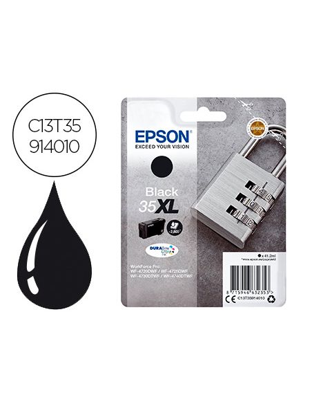 Ink-Jet Epson 35Xl T3591 Pro Wf-4720Dwf / 4725Dwf / 4730Dtwf / 4740Dtwf Negro Alta Capacidad 1900 Paginas