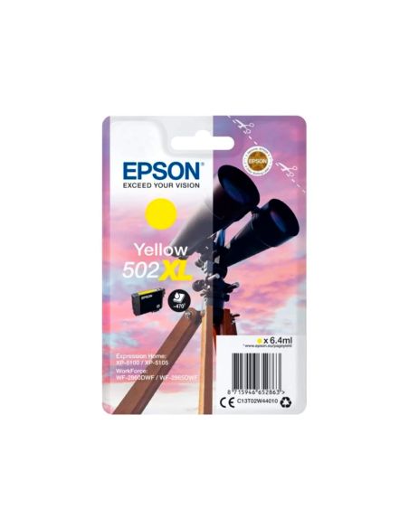 Ink-Jet Epson 502 Xl Expression Home Xp 5100 / 5105 Workforce Wf 2860 / 2860Dwf Amarillo 470 Paginas