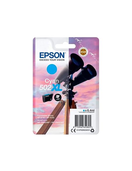 Ink-Jet Epson 502 Xl Expression Home Xp 5100 / 5105 Workforce Wf 2860 / 2860Dwf Cian 470 Paginas