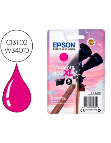 Ink-Jet Epson 502 Xl Expression Home Xp 5100 / 5105 Workforce Wf 2860 / 2860Dwf Magenta 470 Paginas