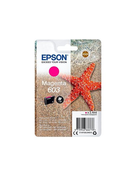 Ink-Jet Epson 603 Xp-2100 / 2105 / 3100 / 4100 / Wf-2810 / 2830 / 2835 / 2850 Magenta 130 Paginas