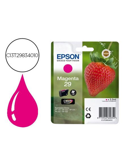 Ink-Jet Epson Home 29 T2983 Xp435/330/335/332/430/235/432 Magenta 175 Pag